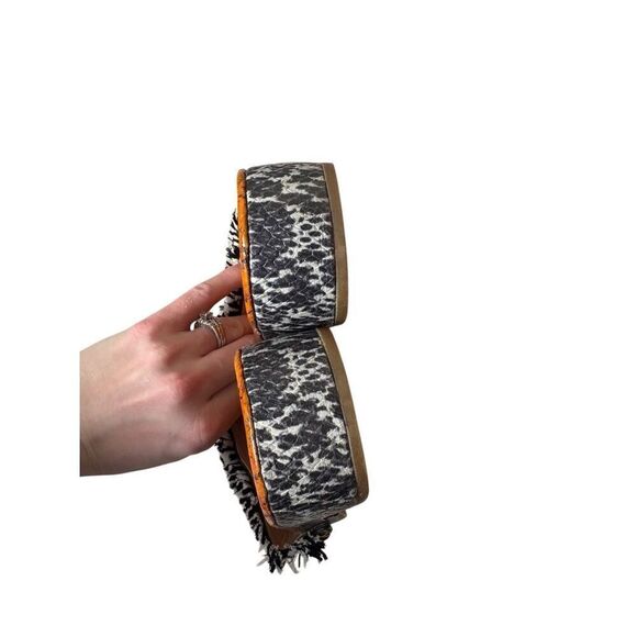 Coach Brayden Rafia Leather Sandals Slides size 6.5 - Picture 10 of 11